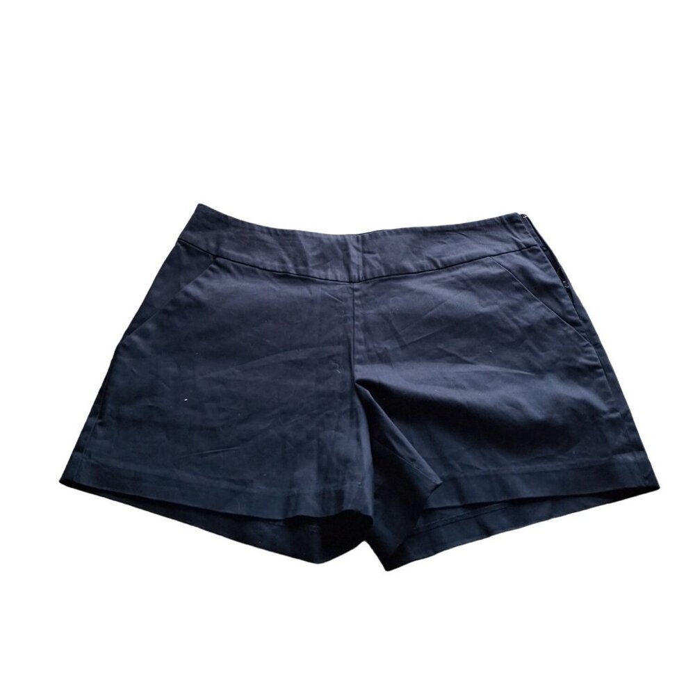 New Cato Womens Chino Shorts Size 12 Blue Flat Front Navy Preppy Beach